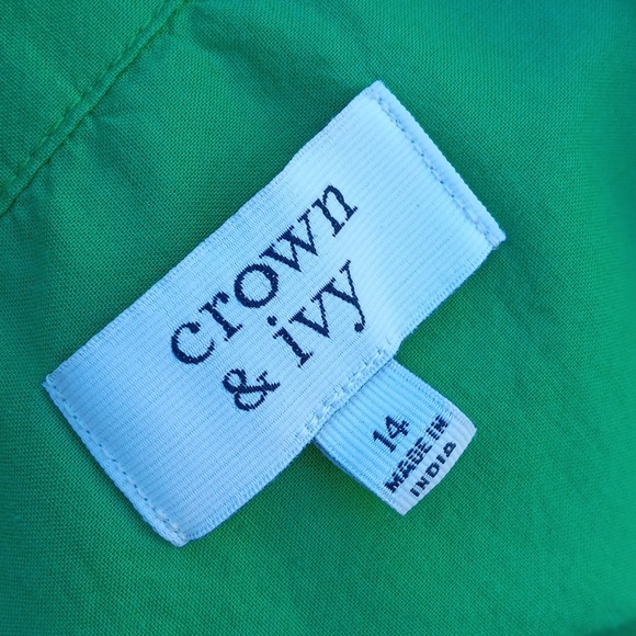 CROWN & IVORY LADIES PURE COTTON GREEN FLORAL DRESS (MIDI) - Picture 17 of 17